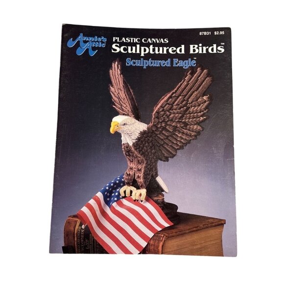 Annies Attic Plastic Canvas Sculptured Birds Pattern Booklet Eagle "96 - Picture 1 of 3